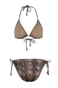 TRENDYOLMİLLA Snake Patterned Triangle Covered Regular Waist Regular Bikini Set - Image 5