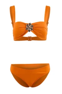 TRENDYOLMİLLA Orange Strapless Covered Casting with accessories Regular Waist Regular Bikini Set - Image 3