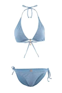 TRENDYOLMİLLA Blue Simli Triangle Covered Charm with accessories Regular Waist Regular Bikini Set - Image 3