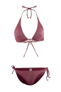 TRENDYOLMİLLA Burgundy Simli Triangle Covered Charm with accessories Regular Waist Regular Bikini Set - Image 3