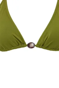 TRENDYOLMİLLA Green Triangle Covered with accessories Regular Waist Regular Bikini Set - Image 2