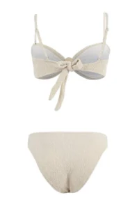 TRENDYOLMİLLA Ecru textured Strapless Covered Casting with accessories brazilian Bikini Set - Image 4