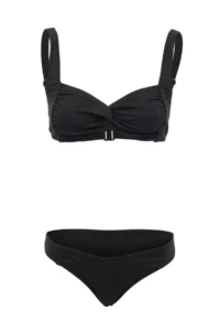 TRENDYOLMİLLA Black bralette Covered textured Regular Waist Regular Bikini Set - Image 4
