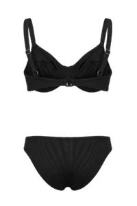 TRENDYOLMİLLA Black bralette Covered textured Regular Waist Regular Bikini Set - Image 5