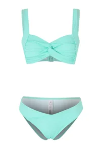 TRENDYOLMİLLA Turquoise bralette Covered textured Regular Waist Regular Bikini Set - Image 4