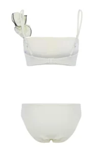TRENDYOLMİLLA Ecru Strapless Covered Floral Appliqued Regular Waist Regular Bikini Set - Image 7