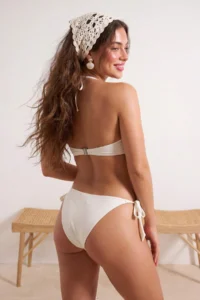 TRENDYOLMİLLA Ecru Strapless Covered Accessory Detailed Regular Waist brazilian Bikini Set - Image 4