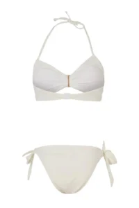 TRENDYOLMİLLA Ecru Strapless Covered Accessory Detailed Regular Waist brazilian Bikini Set - Image 6