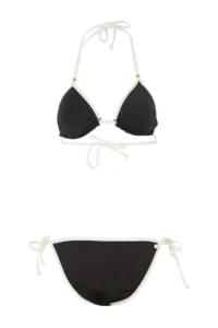 TRENDYOLMİLLA Black textured Triangle Covered Piped Regular Waist Regular Bikini Set - Image 5