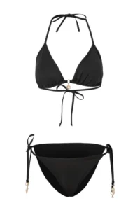 TRENDYOLMİLLA Black Triangle Covered Charm with accessories Regular Waist Regular Bikini Set - Image 4