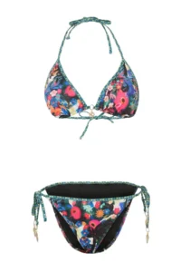 TRENDYOLMİLLA flower patterned Triangle Covered Charm with accessories Regular Waist Regular Bikini Set - Image 4