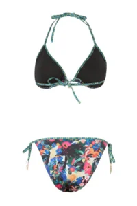TRENDYOLMİLLA flower patterned Triangle Covered Charm with accessories Regular Waist Regular Bikini Set - Image 6