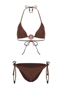 TRENDYOLMİLLA Brown Simli balconette Covered with accessories High Waist Regular Bikini Set - Image 4