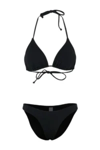 TRENDYOLMİLLA Black Triangle Covered Low Waist High Leg Basic Bikini Set - Image 4