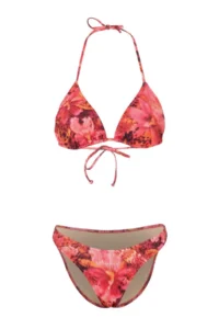 TRENDYOLMİLLA flower patterned Triangle Covered Low Waist High Leg Bikini Set - Image 5