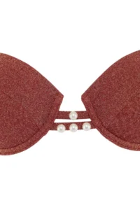 TRENDYOLMİLLA Burgundy Simli balconette Covered Pearl with accessories High Waist Regular Bikini Set - Image 6