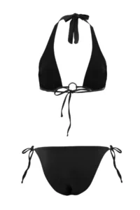 TRENDYOLMİLLA Black Triangle Covered with accessories Regular Waist Regular Bikini Set - Image 5