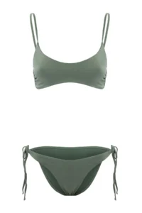 TRENDYOLMİLLA Green Covered Chlora&Water Resistant LONG Lasting LYCRA® Basic Bikini Set - Image 4