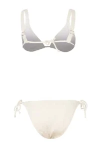 TRENDYOLMİLLA Ecru textured Triangle Covered Regular Waist Regular Bikini Set - Image 4