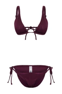 TRENDYOLMİLLA Plum Simli balconette Covered Accessory Detailed High Waist Regular Bikini Set - Image 4