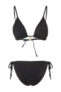 TRENDYOLMİLLA Black Triangle Covered Charm with accessories Regular Waist Regular Bikini Set - Image 5