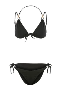 TRENDYOLMİLLA Black Triangle Covered Accessory Detailed Regular Bikini Set - Image 5