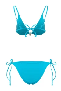 TRENDYOLMİLLA Mavi Triangle Covered Charm with accessories Regular Waist Regular Bikini Set - Image 5