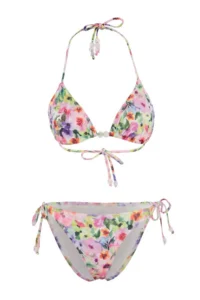 TRENDYOLMİLLA Shawl pattern Triangle Covered Sim textured Regular Waist Regular Bikini Set - Image 4
