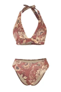 TRENDYOLMİLLA flower patterned Simli textured High Waist brazilian Bikini Set - Image 4