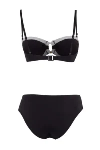 TRENDYOLMİLLA Black WHITE Bloklu Strapless Covered Piped hipster Regular Waist Bikini Set - Image 6