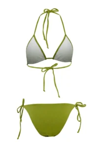 TRENDYOLMİLLA Green Triangle Covered with accessories Regular Waist Regular Bikini Set - Image 6