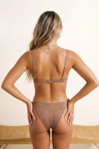TRENDYOLMİLLA Mink Simli Triangle Covered Regular Waist Regular Bikini Set - Image 3