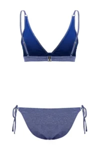 TRENDYOLMİLLA Saks Blue Simli Triangle Covered Regular Waist Regular Bikini Set - Image 5