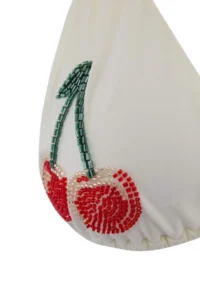 TRENDYOLMİLLA Ecru Triangle Covered Embroidery Detailed Regular Waist Regular Bikini Set - Image 7