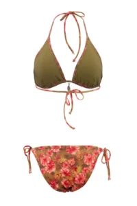 TRENDYOLMİLLA flower patterned Triangle Covered Charm with accessories Low Waist Regular Bikini Set - Image 6
