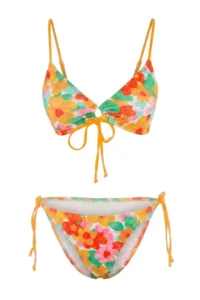 TRENDYOLMİLLA flower patterned Triangle Covered Low Waist brazilian Bikini Set - Image 4