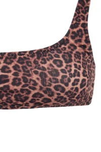 TRENDYOLMİLLA Leopard Patterned Square Neck Covered Regular Waist High Leg brazilian Basic Bikini Set - Image 5