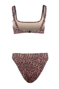 TRENDYOLMİLLA Leopard Patterned Square Neck Covered Regular Waist High Leg brazilian Basic Bikini Set - Image 6