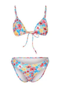 TRENDYOLMİLLA flower patterned Triangle Covered Regular Waist Regular Bikini Set - Image 4