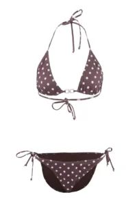 TRENDYOLMİLLA Polka Dot Triangle Covered with accessories Regular Waist Regular Bikini Set - Image 4