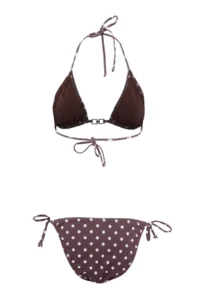 TRENDYOLMİLLA Polka Dot Triangle Covered with accessories Regular Waist Regular Bikini Set - Image 6
