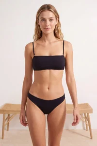 TRENDYOLMİLLA Black Strapless Covered High Leg Regular Waist Regular Bikini Set - Image 2