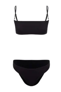 TRENDYOLMİLLA Black Strapless Covered High Leg Regular Waist Regular Bikini Set - Image 4
