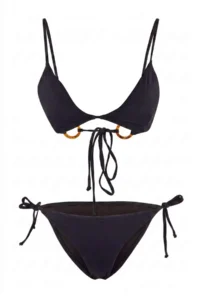 TRENDYOLMİLLA Black Triangle Covered Accessory Detailed Regular Waist Regular Bikini Set - Image 4