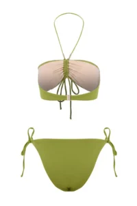 TRENDYOLMİLLA Green balconette Covered with accessories Regular Waist Regular Bikini Set - Image 6