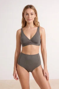 TRENDYOLMİLLA Khaki bralette Covered High Waist hipster Bikini Set - Image 2