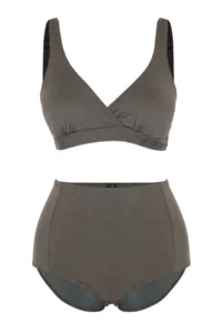 TRENDYOLMİLLA Khaki bralette Covered High Waist hipster Bikini Set - Image 4