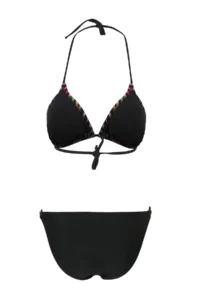 TRENDYOLMİLLA flower patterned Triangle Covered With Beaded Accents Regular Waist Regular Bikini Set - Image 6