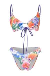 TRENDYOLMİLLA flower patterned Triangle Covered Regular Waist Regular Bikini Set - Image 4