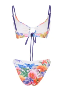 TRENDYOLMİLLA flower patterned Triangle Covered Regular Waist Regular Bikini Set - Image 5